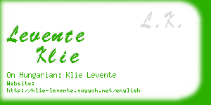 levente klie business card